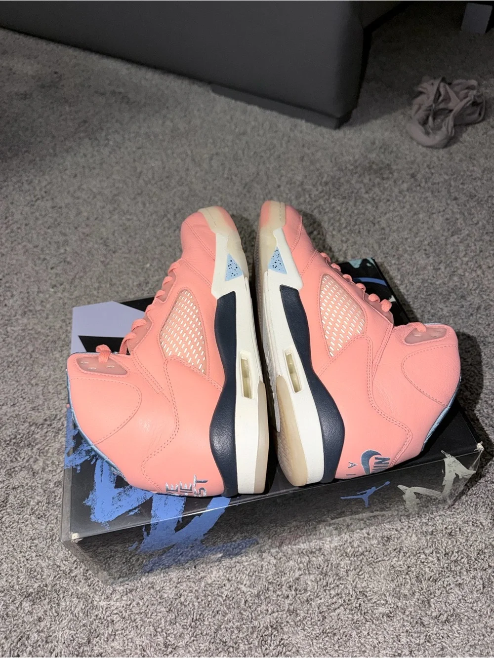 Mens Pink High-Top Athletic Sneakers